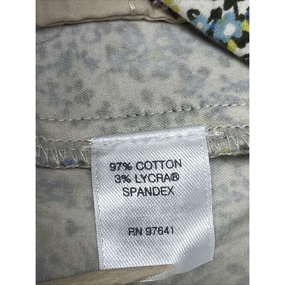 J Jill Live in Chino Pencil Skirt Womens 0P Floral Cotton Stretch Front Zip - Picture 5 of 13